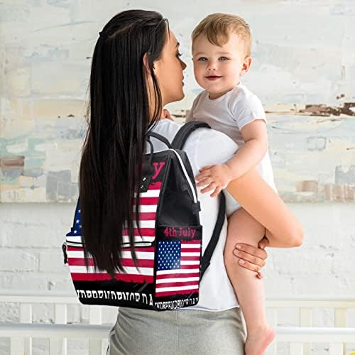 Grunge 4th Temmuz Arka Plan Amerikan Bayrağı bebek bezi çantası Sırt Çantası Bebek Bezi Değiştirme Çantaları Çok Fonksiyonlu