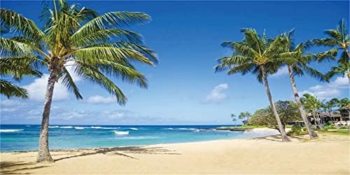 Yeele 20x10ft Sahil Zemin Fotoğrafçılık için Kumlu Plaj Palmiye Ağaçları Arka Plan Yaz Tropikal Okyanus Açık Havada