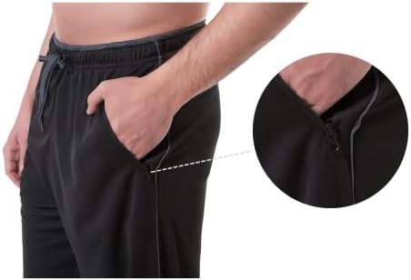 Erkek Rahat eşofman altları Klasik Gevşek Fit Açık Alt Elastik Bel İpli Kapatma koşucu pantolonu Fermuarlı Cepli