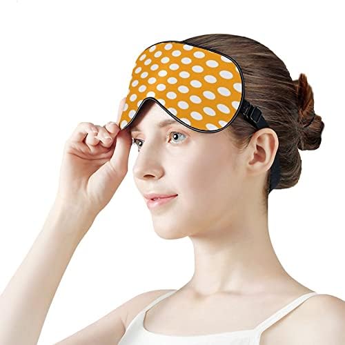 Turuncu Puantiyeli Uyku Maskesi Ayarlanabilir Kayış ile Yumuşak Göz Kapağı Karartma Körü Körüne Seyahat Relax Şekerleme