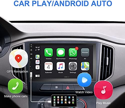 Podofo Çift Din Araba Stereo ile Uyumlu Apple Carplay ve Android Oto, 7 HD Dokunmatik Ekran Araba Radyolar MP5 Çalar