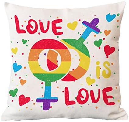 Aşk Aşk Gökkuşağı Eşcinsel Cinsiyet Atmak Yastık Örtüsü Romantik Yastık Kılıfı Eşcinsel Gurur Gökkuşağı LGBT Aynı