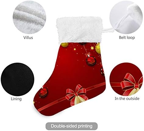 ALAZA Noel Çorap Noel Topları Bells Klasik Kişiselleştirilmiş Küçük Çorap Süslemeleri Aile Tatil Sezonu için Parti