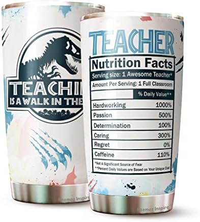 GUMAC Öğretimi Parkta Bir Yürüyüş Tumbler - Öğretmen Beslenme Gerçekleri Tumbler - Öğretmen Yalıtımlı Kahve Bardakları-Tumbler