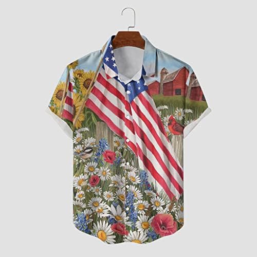 MIASHUI Uzun Kollu Gömlek Kadın erkek Rahat Amerikan Bağımsızlık Günü Baskı Patchwork Baskı Gömlek Kısa Yaka Elbise
