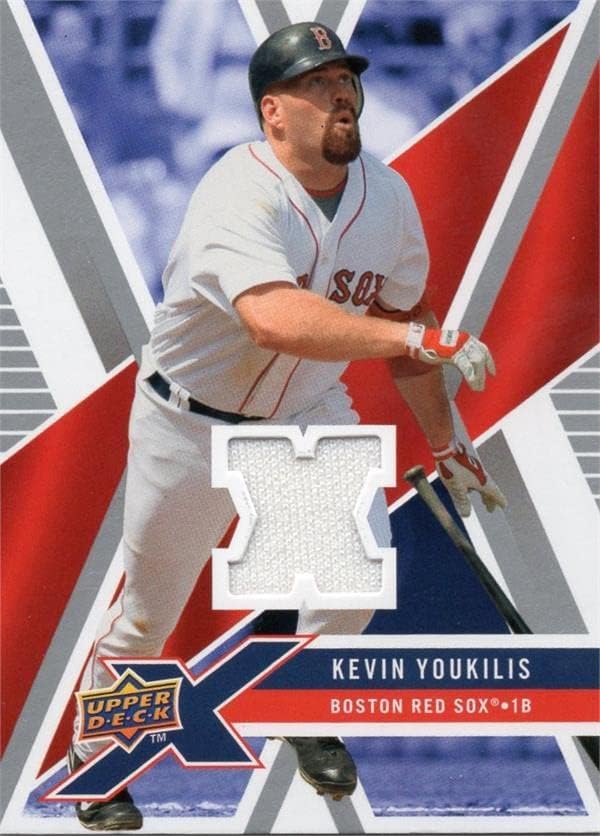 Kevin Youkilis oyuncu yıpranmış forması yama beyzbol kartı (Boston Red Sox) 2008 Üst Güverte UDXMKY-MLB Oyun Kullanılmış