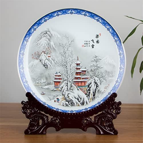 GELTDN seramik tabak Geleneksel Çin Tarzı Kar Sahne Porselen Dekoratif Levha Metope Oturma Odası Otel için