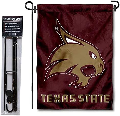Texas State Bobcats Bordo Bahçe Bayrağı ve Bayrak Standı direk tutucu Seti