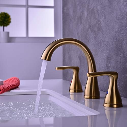 2-Kolu 8 inç Altın Yaygın Banyo Musluk, 3 Delik Havza Musluk, mikser lavabo musluğu ile Pop Up Drenaj, fırçalanmış