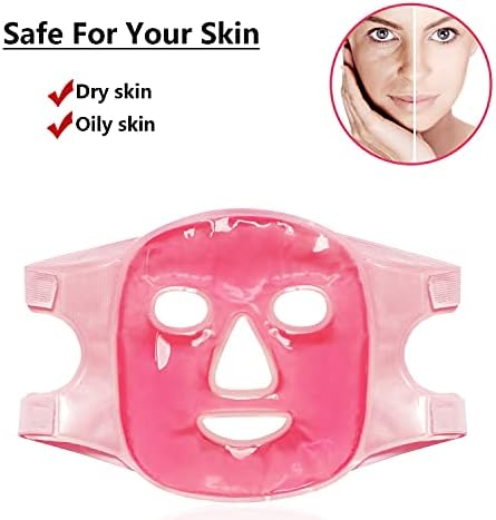 Buz Yüz Maskesi ve Buz Göz Maskesi, Soğuk Sıcak Jel Maske Kompres Tedavisi Yeniden Kullanılabilir, Soğutma Yüz Göz