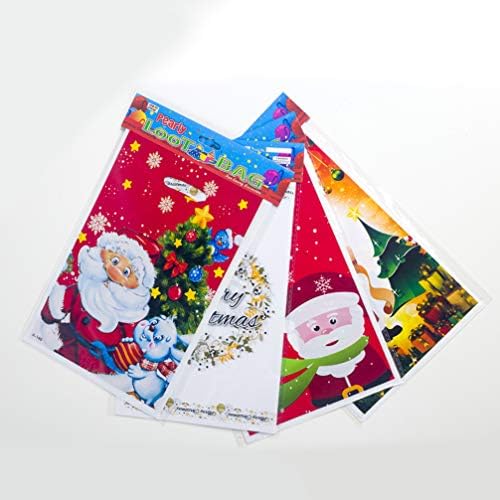 Amosfun Tote 20 pcs Noel Şeker Çanta hediye keseleri Parti Favor ikram çantaları Tatil Noel Parti Malzemeleri (Noel