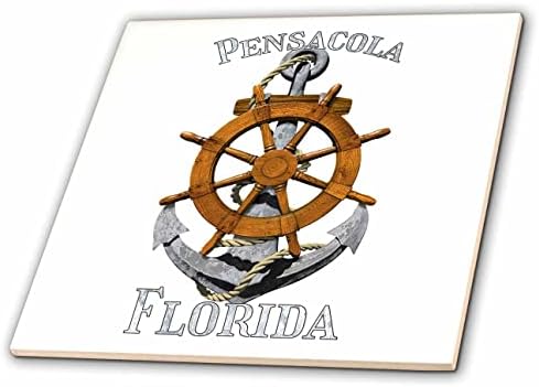 Pensacola Beach Florida Florida tatil için 3dRose Yelken çapa. - Fayans (ct_359537_7)