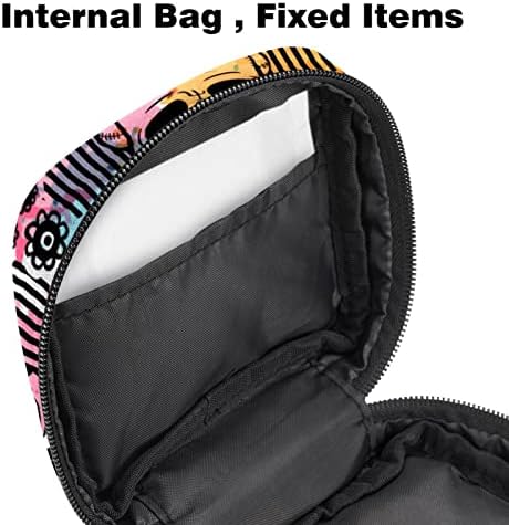 Temizlik peçeteleri saklama çantası Renkli Kafatasları kadın Dönemi Sıhhi Kese Tampon saklama çantası fermuarlı çantalar
