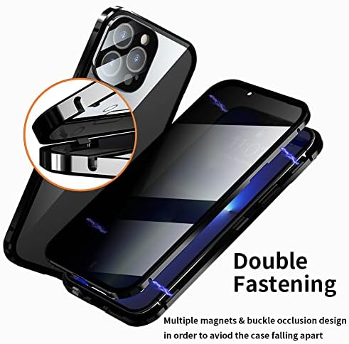 BUNİBUNİCA iPhone 13 Manyetik Kılıf ile Uyumlu, Anti Gözetleme Manyetik Çift Taraflı Gizlilik Ekran Koruyucu Temperli