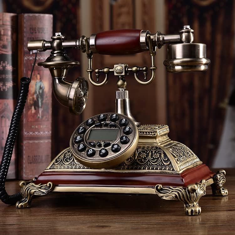 Döner Telefon Klasik Masa Telefonu Avrupa Tarzı Oturma Odası Dekorasyon Ev Amerikan Retro Sabit Ofis (Renk: Maun,