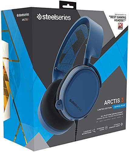 SteelSeries Arctis 3 PC, PlayStation 4, Xbox One, Nintendo Switch, VR, Android ve iOS için Tüm Platformlu Oyun Kulaklığı-Boreal
