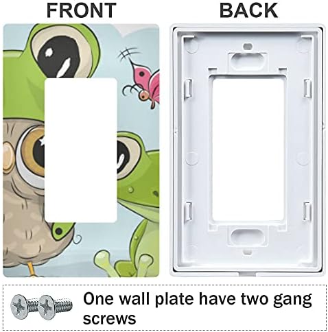 YYZZH sevimli karikatür baykuş kurbağa şapka ile hayvan kurbağa kelebek çift Gang Rocker anahtarı plaka 4.7 X 4.6