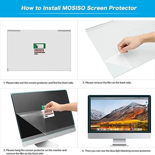 MOSISO 25-27 inç Bilgisayar ekran koruyucu filtre ve mavi ışık engelleme Ekran koruyucu, Akrilik Ekran asılı Panel