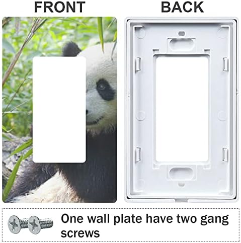 YYZZH sevimli Panda ayı hayvan bambu orman orman ormanlık çift Gang Rocker anahtarı plakası 4.7 X 4.6 ışık çıkışı