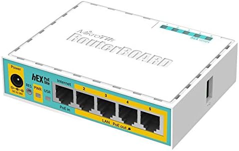 Mikrotik RouterBoard RB750UPr2 hEX PoE lite, Küçük bir 5 Bağlantı Noktalı Yönlendirici, 1 USB 2.0 Bağlantı Noktası