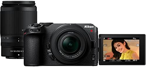 Nikon Z 30 APS-C 20.9 MP 4K Video Aynasız Dijital Vlog Kamera Paketi 2 Lens Kiti ile NİKKOR Z DX 16-50mm ve 50-250mm
