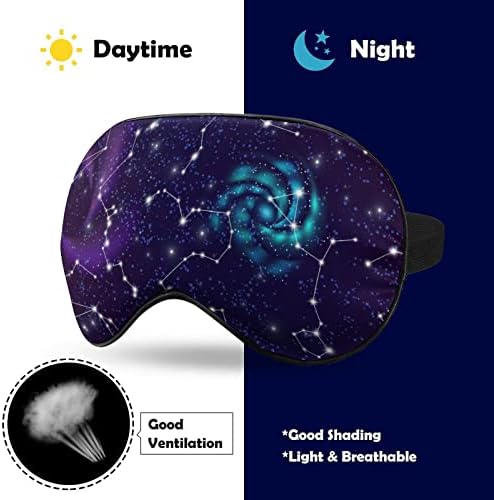Uzay Zodyak Takımyıldızları Galaksiler Gezegenler Uyku Göz Maskesi göz bandı Ayarlanabilir Kayış ile Körü Körüne Uçak