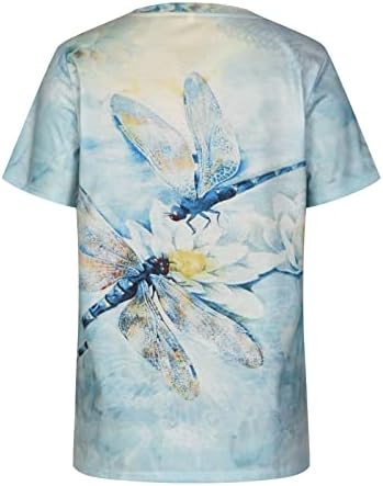 Kadın T Shirt Sonbahar Yaz 2023 Giyim Kısa Kollu Pamuklu Crewneck Grafik Gevşek Fit Rahat Üst Gömlek Kızlar için