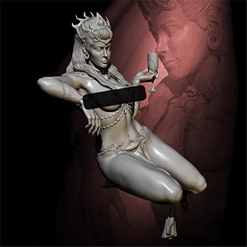 Rısjc 1/24 Fantezi Kadın Savaşçı Dinlenme Reçine Modeli Minyatür Kiti, Demonte ve Boyasız Döküm Asker Bileşenleri