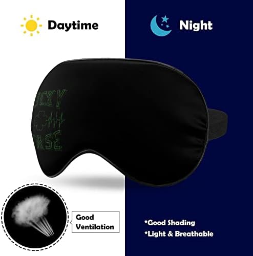 Şanslı Hemşire Yonca Kalp Atışı Uyku Körü Körüne Maskesi Sevimli göz bandı Komik Gece Kapağı Ayarlanabilir Kayış ile