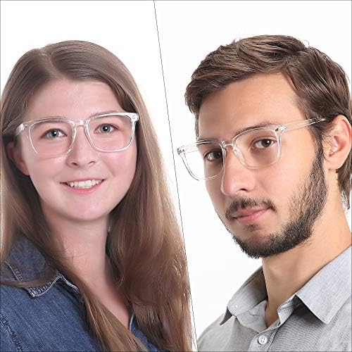 YEIN Bifokal okuma gözlüğü şeffaf lensli, bahar menteşe mavi ışık engelleme gözlükleri kadınlar / erkekler için (+0.75/+3.00