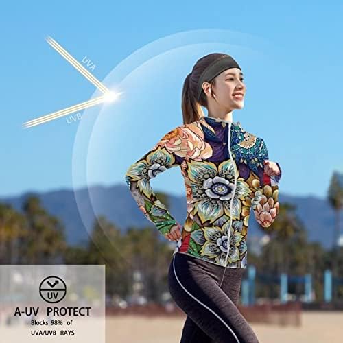 POLERO Mantar güneş gömleği Kadınlar için UV Koruma Uzun Kollu fermuarlı kapüşonlu kıyafet Yaz Ceket Başparmak Delikleri