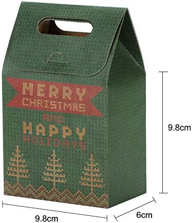 10 ADET Noel ikram çantaları Parti Favor Kağıt Torbalar Yeniden Kullanılabilir Şeker Torbaları Noel Goodie Ambalaj