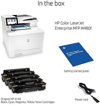 HP Renkli LaserJet Enterprise M480f Çok İşlevli Çift Yönlü Yazıcı (3QA55A) beyaz