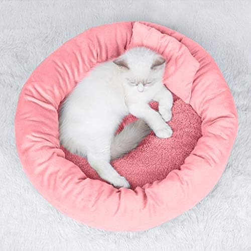 GİLİGEGE Çöp Kulübesi Kedi Peluş Köpekler Çöp Derin Yatak Rahat Pet Uyku Uyku Pet Yatak / Mat (Pembe)