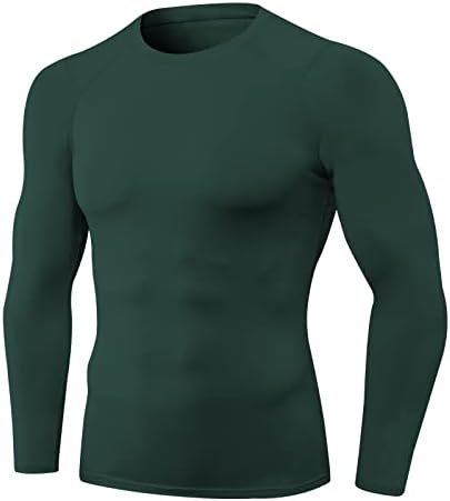 3 Paket erkek Atletik Uzun Kollu Sıkıştırma Gömlek Taban Katmanı Hızlı Kuru Egzersiz T Shirt Futbol Koşu Üstleri