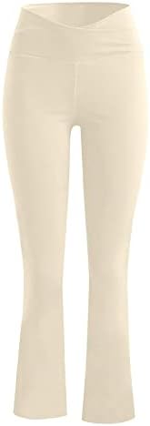 CHGBMOK kadın Yoga Pantolon Yüksek Bel Egzersiz dinlenme pantolonu Slim Fit Geniş Bacak Palazzo Pantolon Kat Uzunluk
