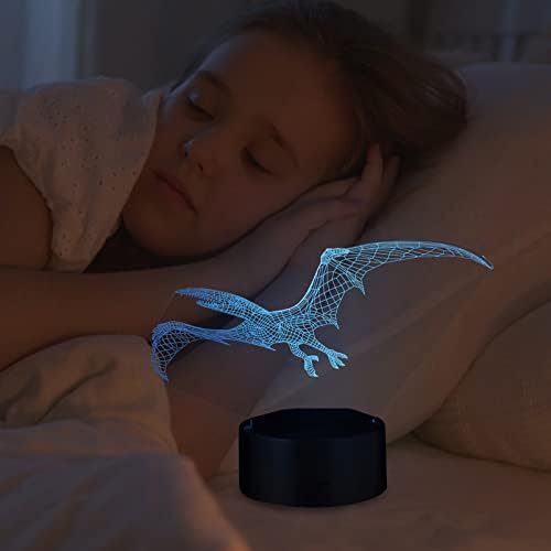 Toyvian gece ışıkları gece ışıkları çocuk oyuncakları 3D LED gece lambası: Çocuklar optik yanılsama lambası 7 renk