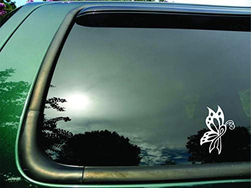 Kelebek Şerit Beyaz Akciğer Kanseri Kalıp Kesim Vinil Pencere Çıkartması / sticker Araba veya Kamyon için 3.5 x 5