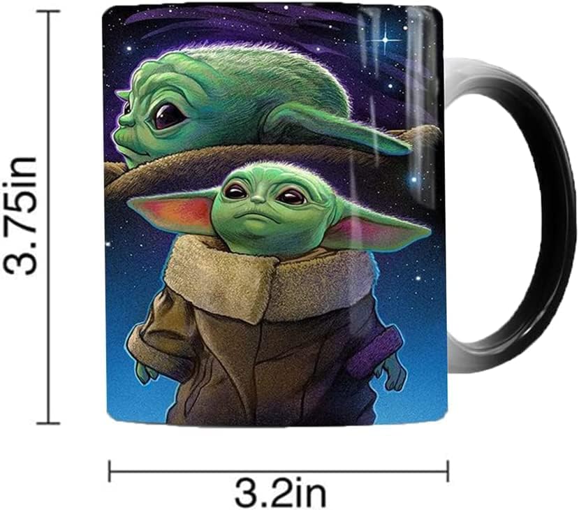 DuofLily Bebek Yoda Renk Değiştiren Sihirli Kupa Star Wars 11Oz Yaratıcı seramik kahve kupa, doğum günü hediyesi Erkek