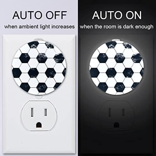 2 Paket Plug-in Gece Lambası LED Gece Lambası Futbol Futbol Alacakaranlıktan Şafağa Sensörü Çocuk Odası, Kreş, Mutfak,