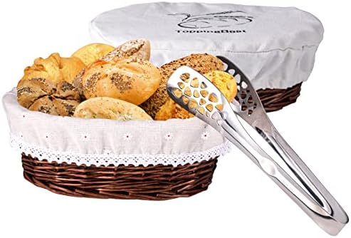 Ekmek Sepeti, Servis için Ekmek Sepetleri, mutfak için %100 % Doğal Hasır Meyve Sepeti-11. 5x8 kapaklı Çıkarılabilir