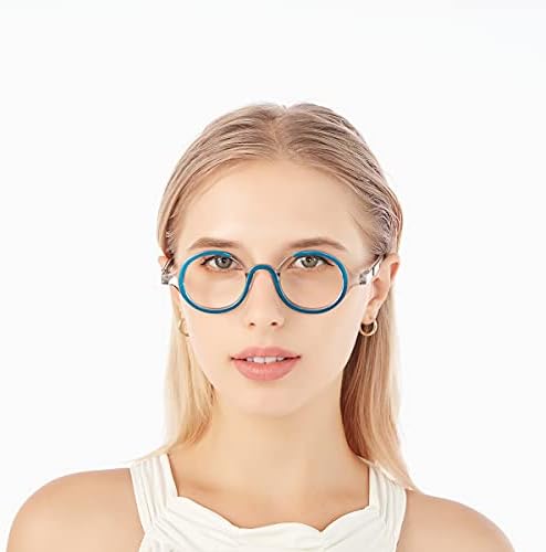 YTDBNS okuma gözlüğü kadınlar ve erkekler için Retro yuvarlak mavi ışık engelleme okuma gözlüğü 2 Paket bilgisayar