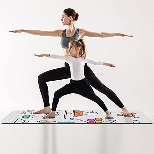 Kalın Kaymaz Egzersiz ve Fitness 1/4 yoga mat Elle Çizilmiş Kimya Baskı Yoga Pilates ve Zemin Fitness Egzersiz (61x183cm)