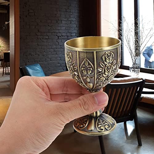 FOMİYES kahve bardağı şarap kadehi Gözlük Kadeh Avrupa Likör Bardağı Vintage Metal Cam Viski Kokteyl İçecek içme bardakları