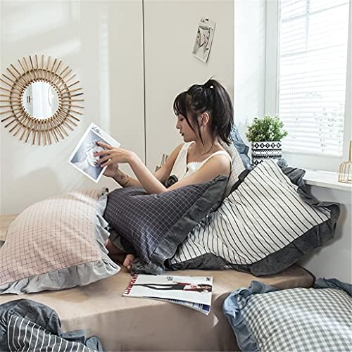 ZHUHW Yastık Pamuk Basit Kafes Yastık Tasarım Ev Otel Yatak Yumuşak Yastık Kapak Hediye için 48x74 cm (Renk: Stil