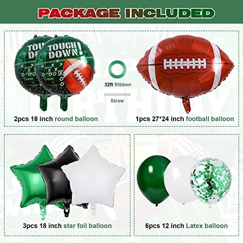 Futbol Parti Balonları, 27 İnç Futbol Şekli Balon Mylar Folyo Lateks Balon Buket Çocuklar Gençler için Spor Tema Doğum