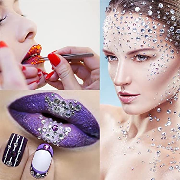 Yüz Taşlar Tırnak yapay elmas çıkartmalar 3 Yaprak Göz Yüz Tırnak Vücut Makyaj Diamonds Jewels Kristal Geçici Dövmeler