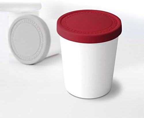 Tovolo Tatlı Tedavi 6 oz Küvetleri, Sıkı Oturan Silikon Kapak, Kolay İstifleme Yeniden Kullanılabilir Dondurma Kabı,
