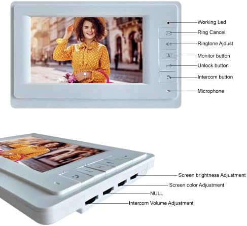 ANJİELO akıllı 7 Renkli Kablolu Görüntülü Kapı Telefonu interkom sistemi için Ev Kapalı Monitör Açık Kamera Video