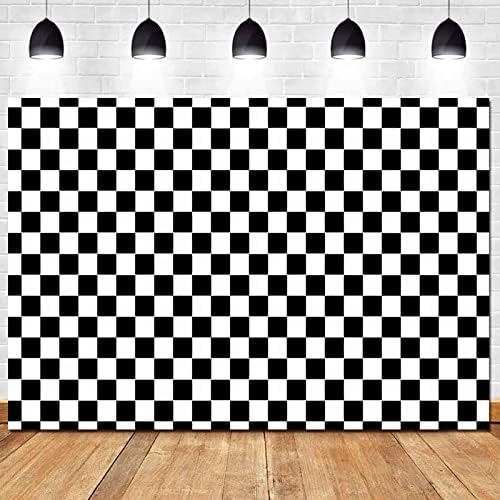 10X8FT Siyah ve Beyaz Yarış Checker doku ızgara Doğum Günü satranç tahtası Tema Fotoğraf Arka Planında Çocuk Çocuk